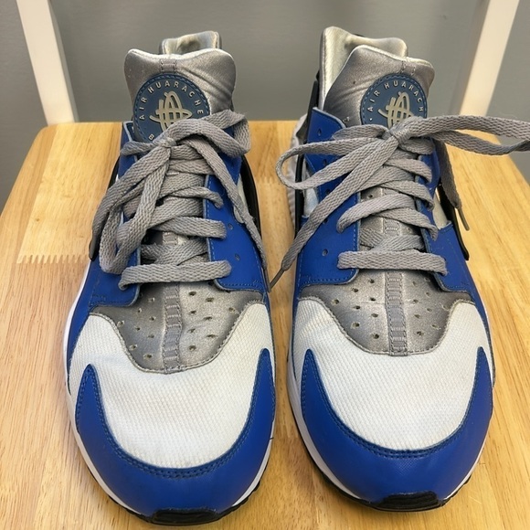 Nike Air Huarache Comet Blue and Matte Silver Men’s Athletic Shoes - Picture 1 of 8